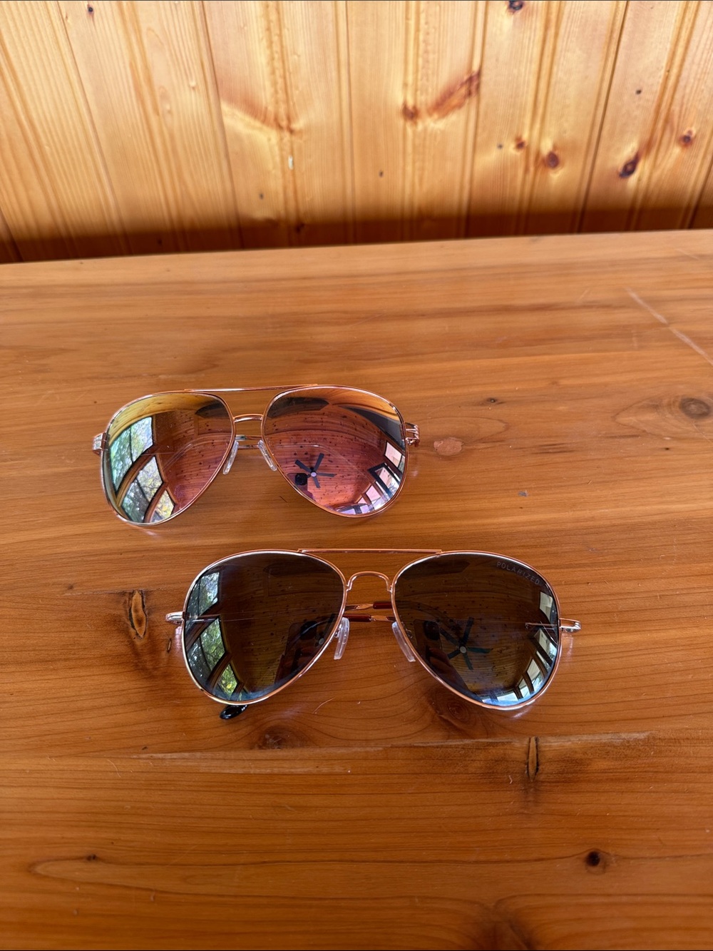Womens Aviator Sunglasses - Rose Gold Frame